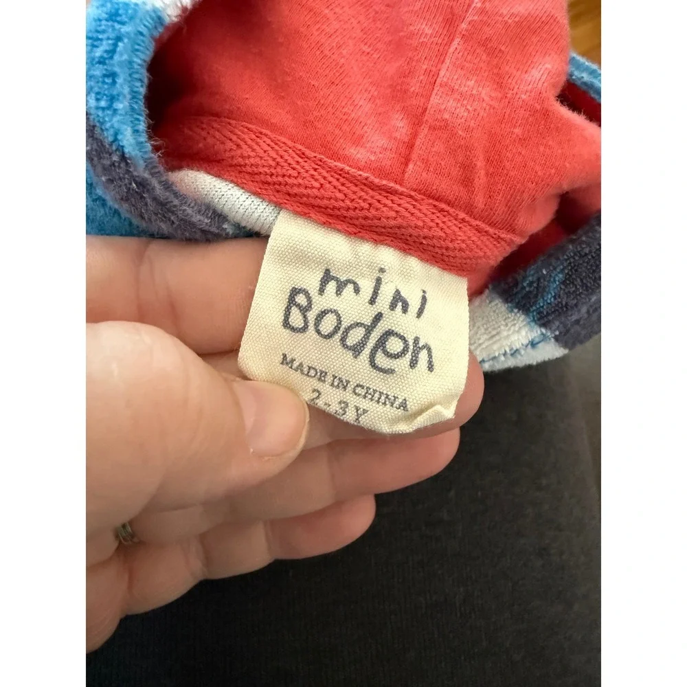 Mini Boden terry cloth‎ shark hooded swim cover up